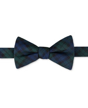 Tommy Hilfiger Holiday Plaid Bow Tie Navy Blue  Green Necktie