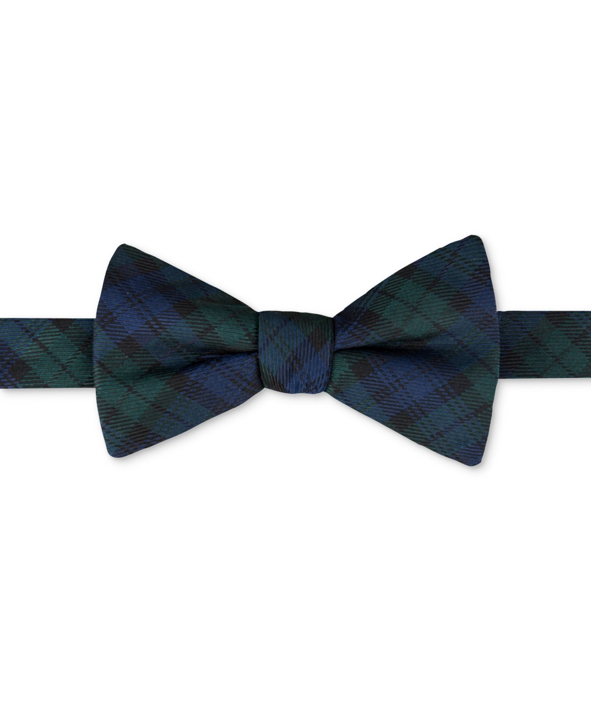 Tommy Hilfiger Men's Necktie Holiday Plaid Bow Tie Navy Green