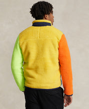 Polo Ralph Lauren Men's Color-Blocked Pile Fleece Jacket XXL 2XL Blue Ocean