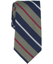 Club Room Mens Loretto Stripe Necktie Hunter Green Navy