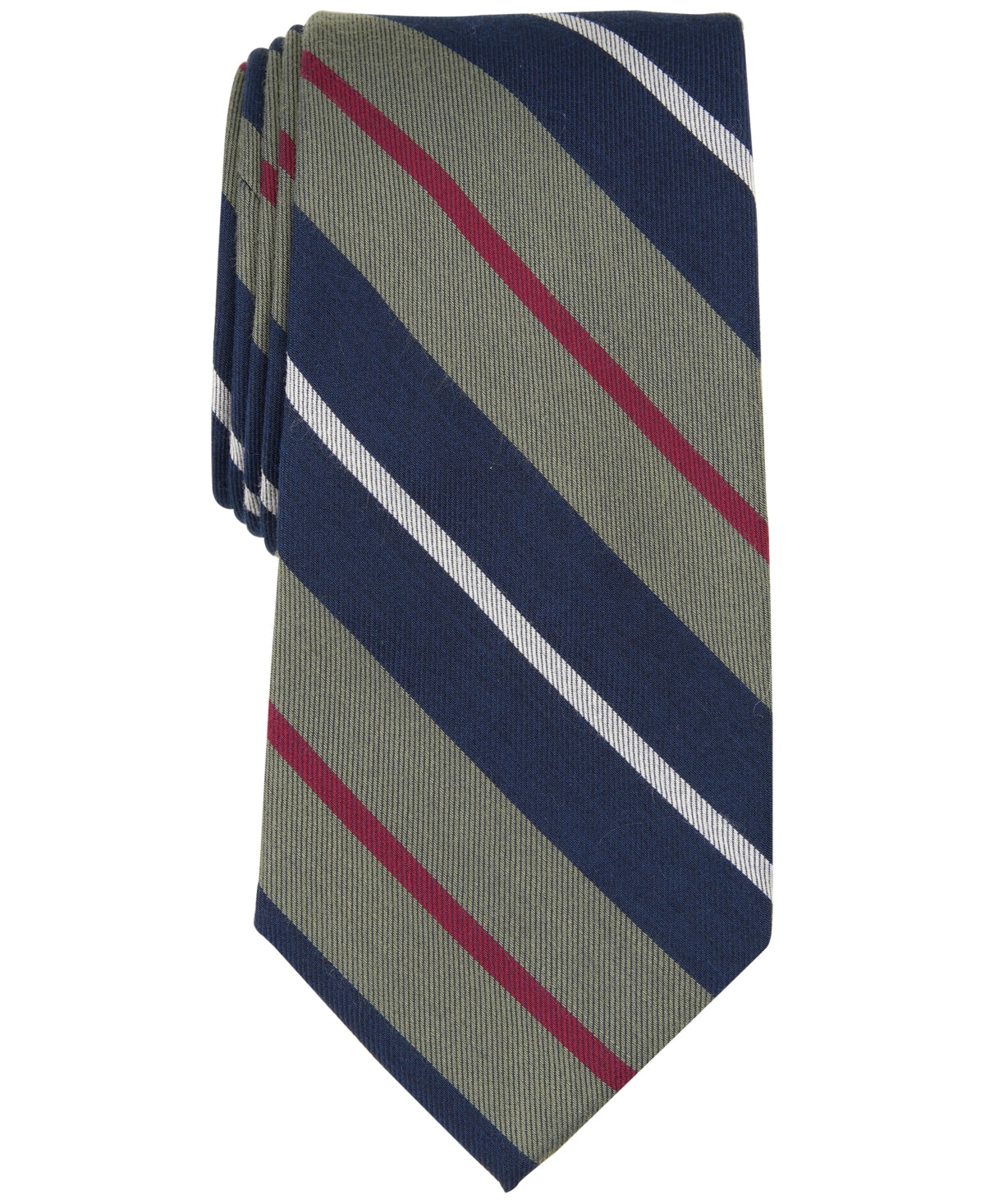 Club Room Men Tie Necktie One Size Green Loretto Striped