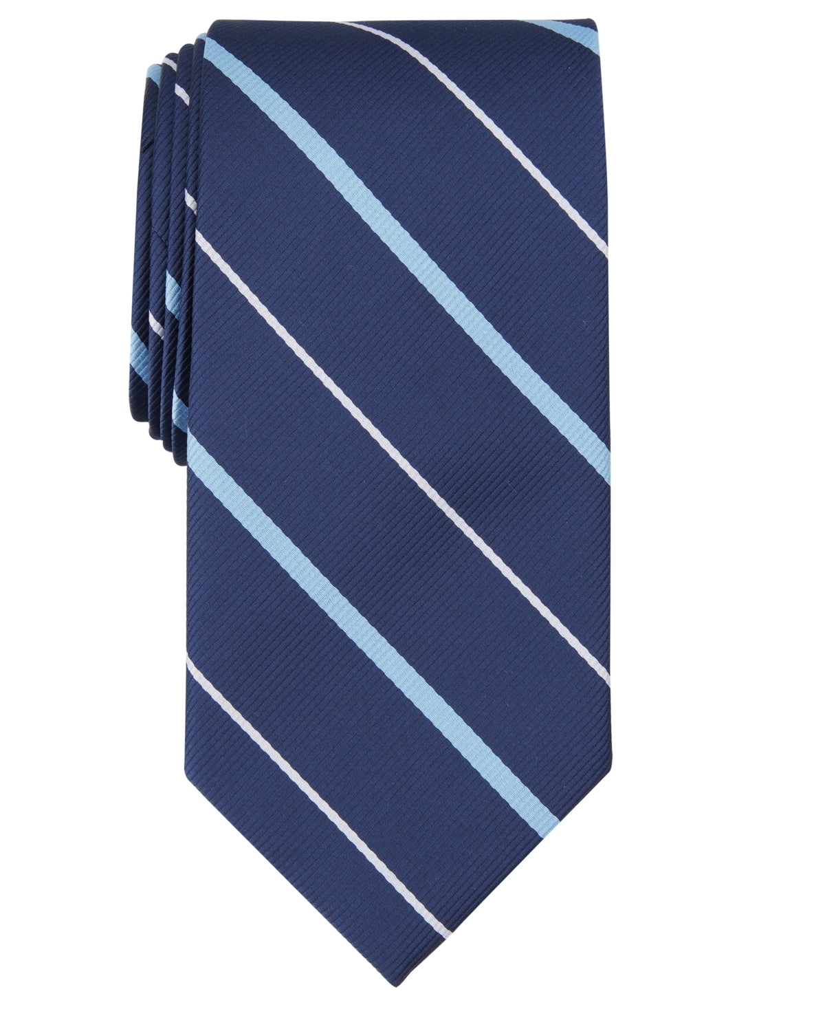 Club Room Men Regular fit Tie Necktie One Size Blue Striped Cowan