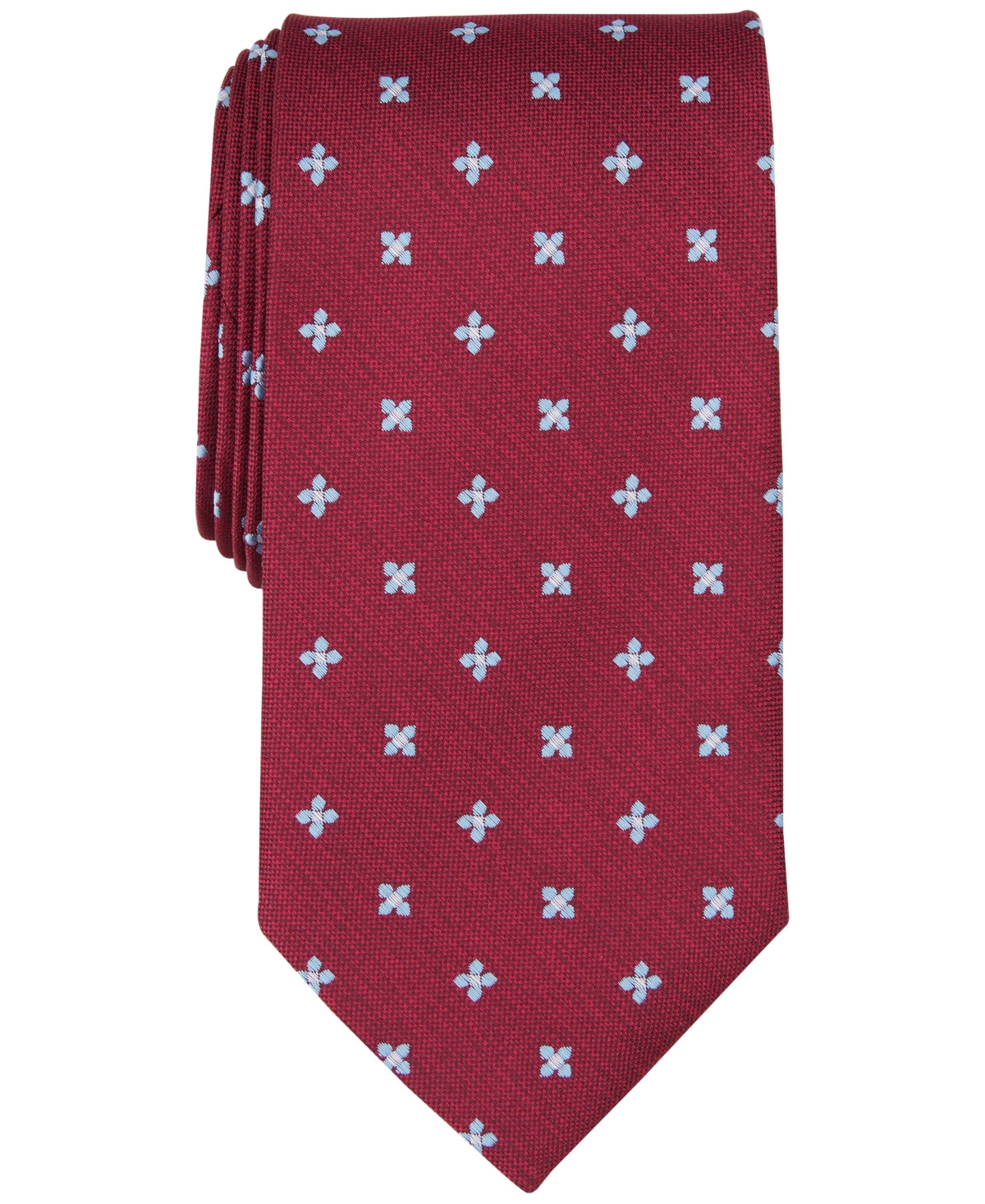 Club Room Mens Tie Kenmore Cross Pattern Necktie Red