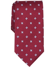Club Room Men's Necktie Kenmore Cross Pattern Tie Burgundy Red