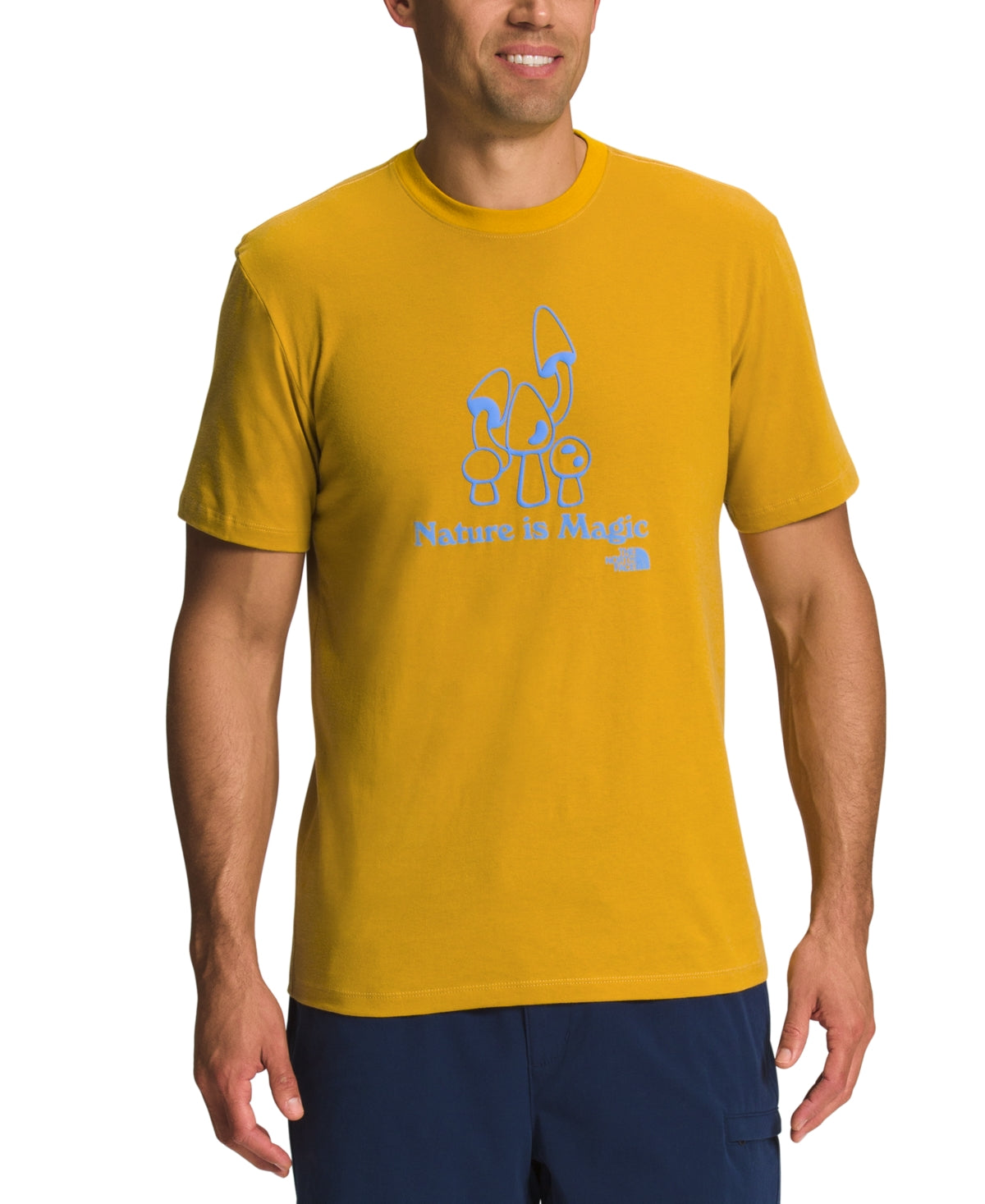 The North Face Men Regular fit Short Sleeve T-Shirt Shirt Small Yellow Solid