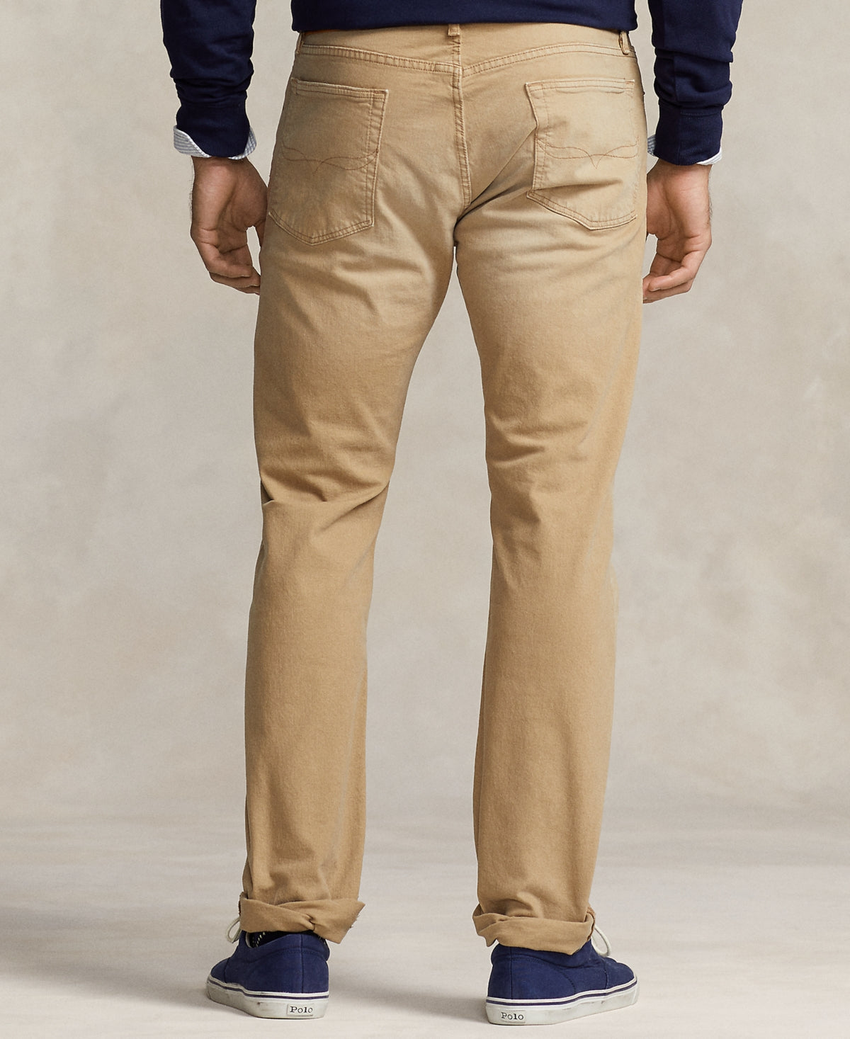 Polo Ralph Lauren Mens Big Tall Varick Straight Leg Stretch Jeans Beige 44 x 30