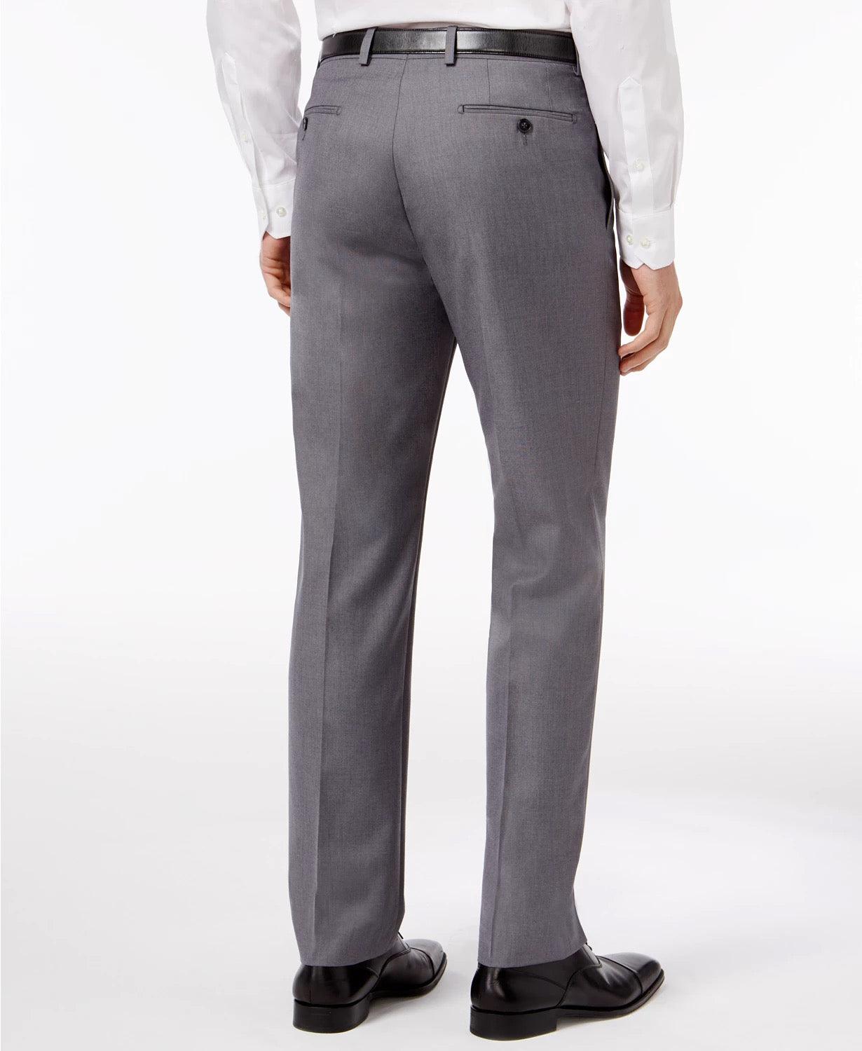 Calvin Klein Mens Slim fit Dress Pants 29 / 30 Gray Solid