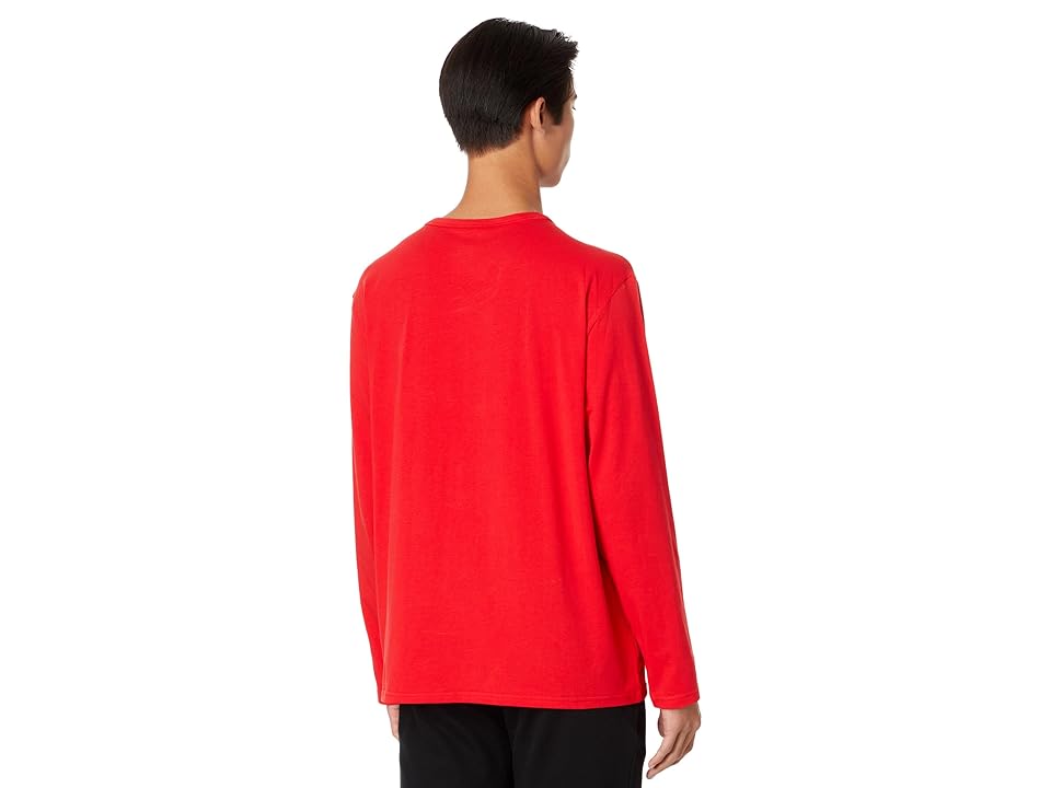 Calvin Klein Men's Long Sleeve Crewneck Sleep Shirt Rouge Large