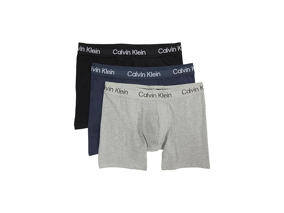 Calvin Klein Mens  fit Boxer Briefs Underwear XL Multicolor Solid Pack of 3