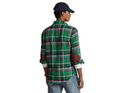 Polo Ralph Lauren Mens Twill Plaid Classic Fit Button Down Shirt Green Small