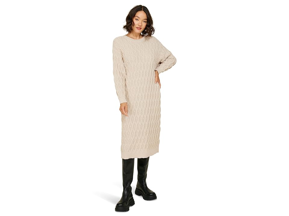 Line & Dot Womens Ruby Womens Textured MIDI Sweater Dress Size XS Beige