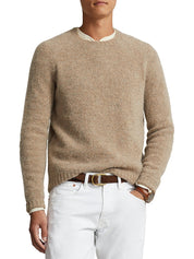 Polo Ralph Lauren  Wool & Alpaca-Blend Crewneck Sweater XXL Oak Brown Elbow Pad