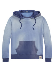 Polo Ralph Lauren Mens Cotton Fleece Two Tone Hoodie Sweatshirt Medium Blue