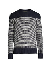Rag & Bone Ernie Color Blocked Wool Sweater Large Navy Blue