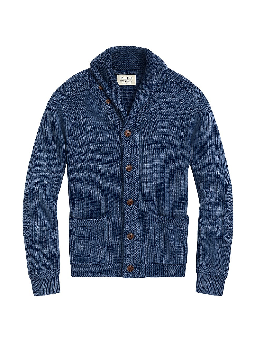 Polo Ralph Lauren Cotton Shawl Collar Cardigan Sweater Medium Blue