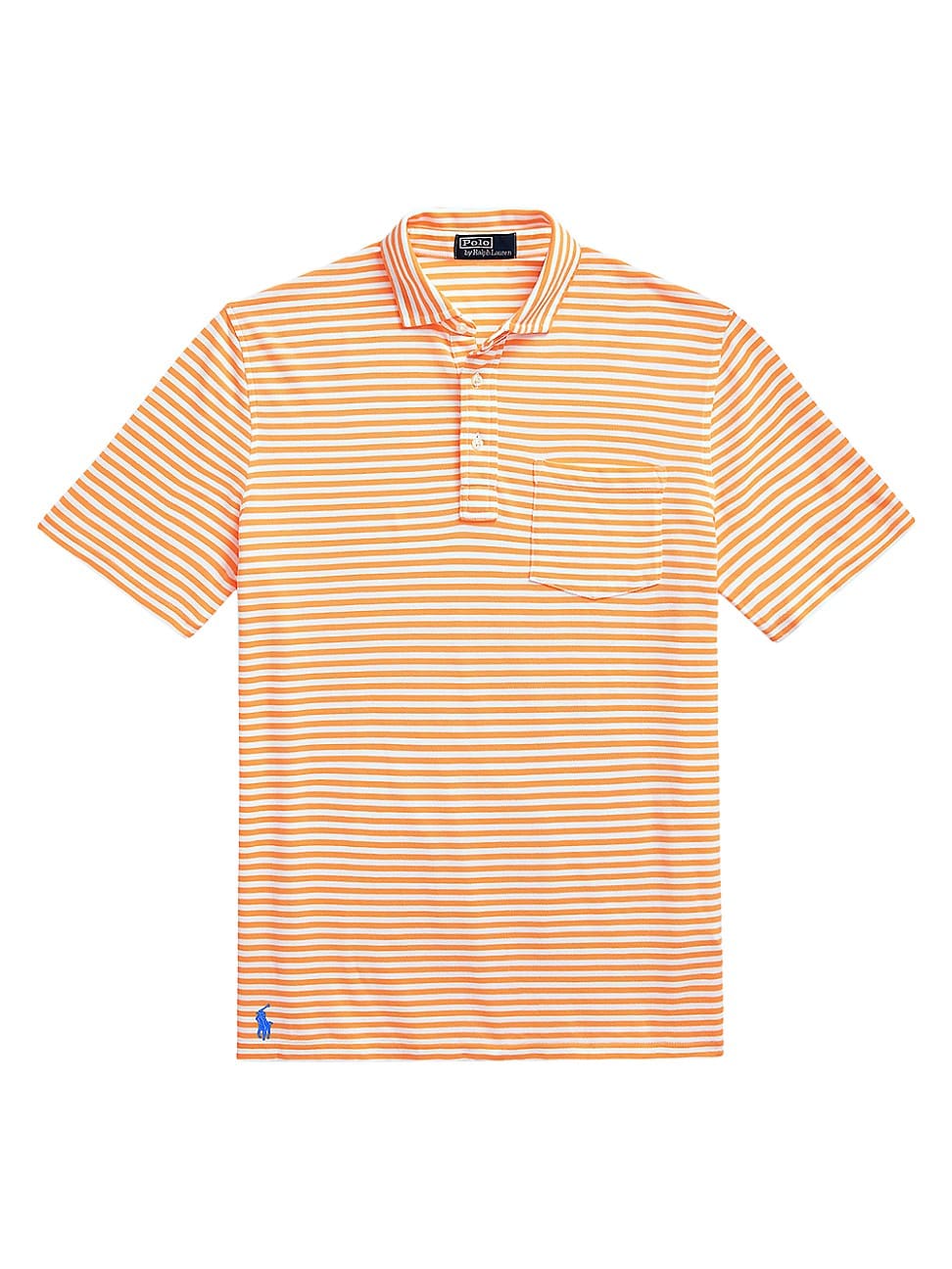 Polo Ralph Lauren Mens Classic fit Short Sleeve Polo Shirt Medium Orange Striped