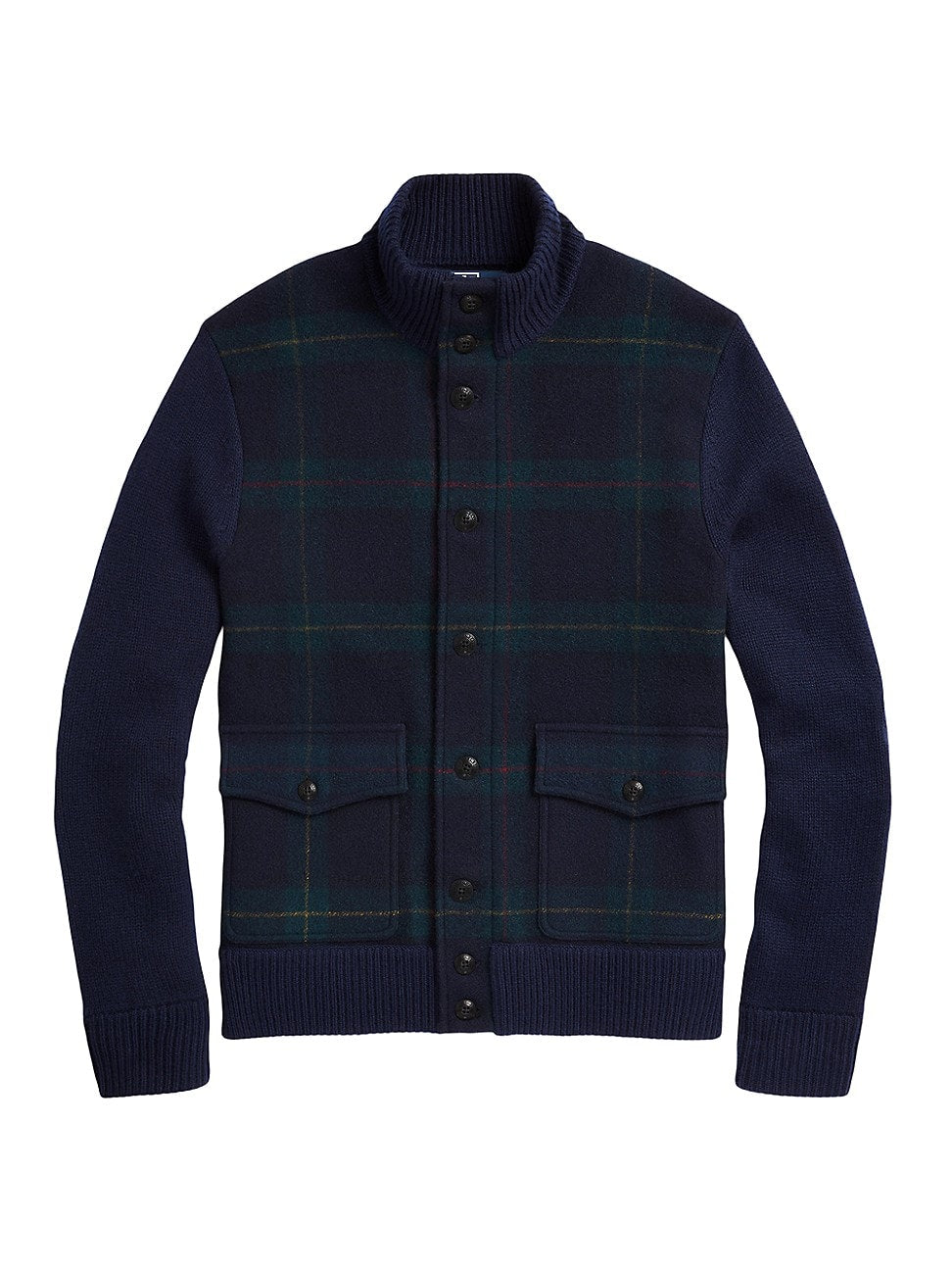 Polo Ralph Lauren Mens Regular Fit Tartan Cardigan Sweater Large Blue Green