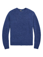 Polo Ralph Lauren Suede Elbow Patch Regular Fit Crewneck Sweater XL Blue WOOL