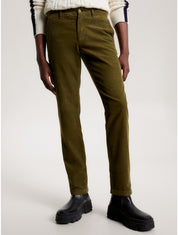 Tommy Hilfiger Men's Denton Slim Straight Fit Corduroy Pants Green 32 x 30