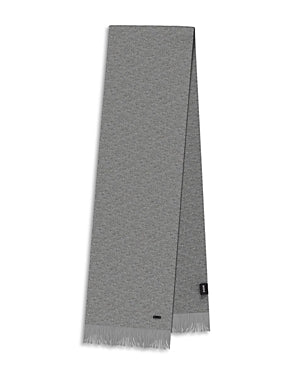 Boss Hugo Boss Albas Fringe Wool Scarf Grey