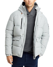 Save the Duck Mens Alter Hooded Quilted Parka Frost Grey 2XL