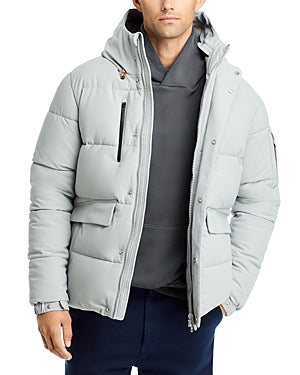 Save the Duck Mens Alter Hooded Quilted Parka Frost Grey 2XL