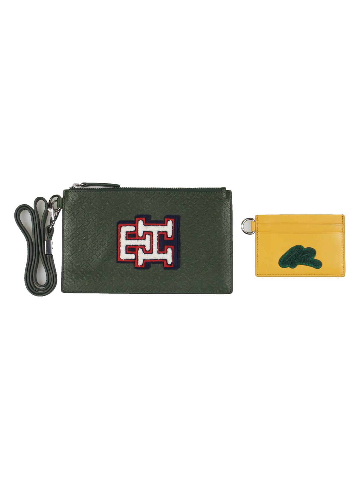 Tommy Hilfiger LANYARD WALLET & CC Holder Pattern Zipper Pouch