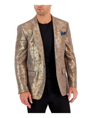 Tallia Mens Slim Fit Sport Coat Gold 38S