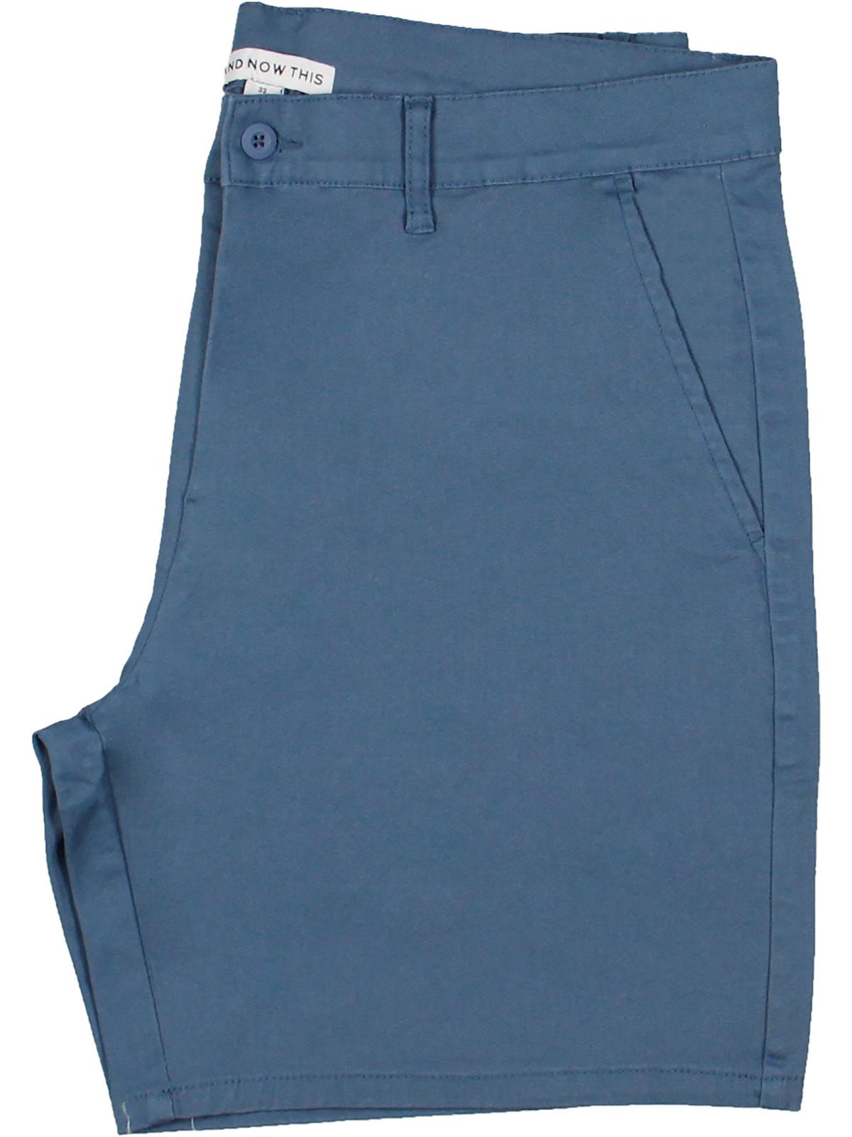 And Now This Mens Chino Mid rise Khaki Shorts Blue 34 Reg