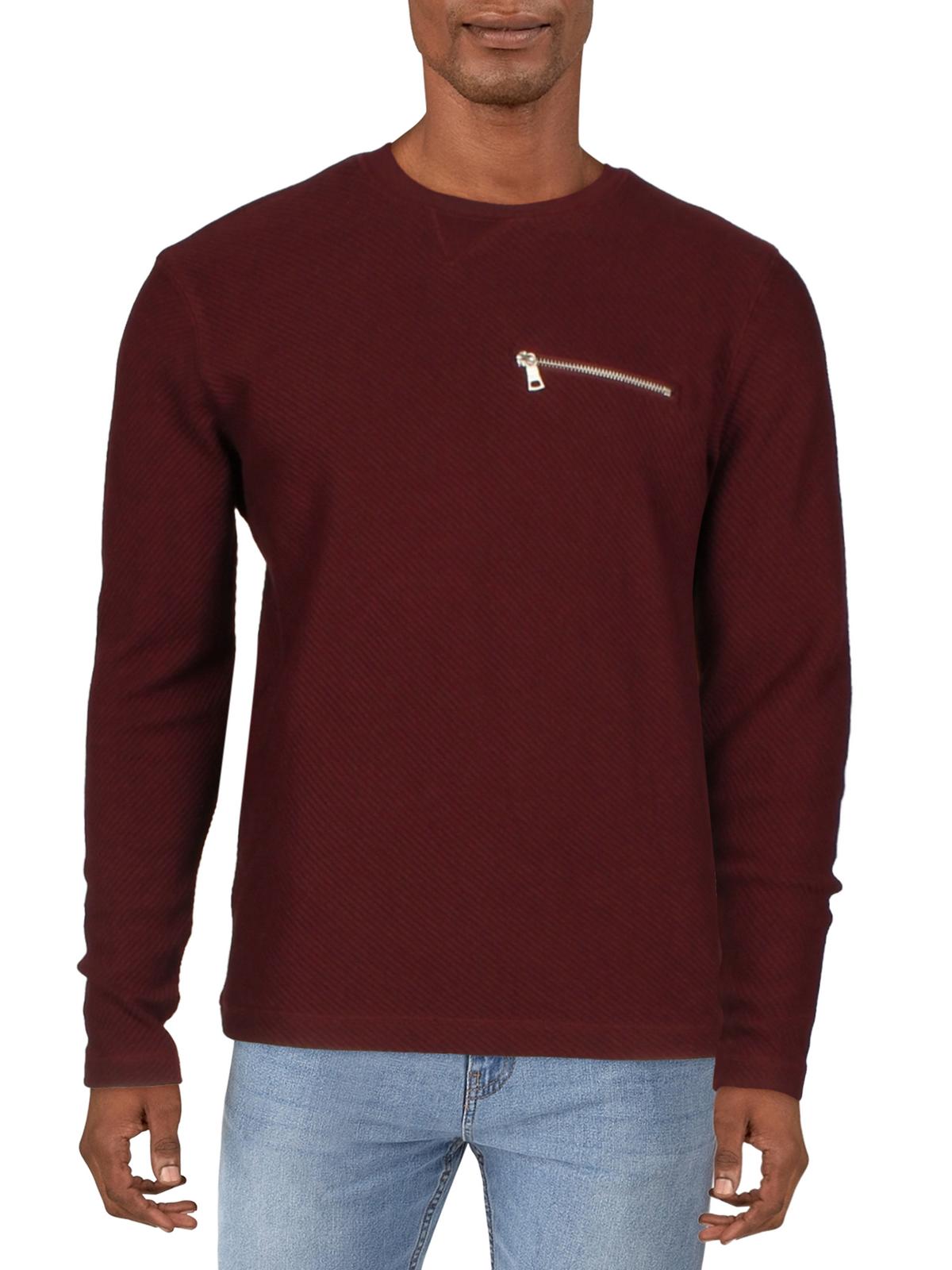 INC International Concepts Men's Ribbed Thermal Shirt XS Red Wine
