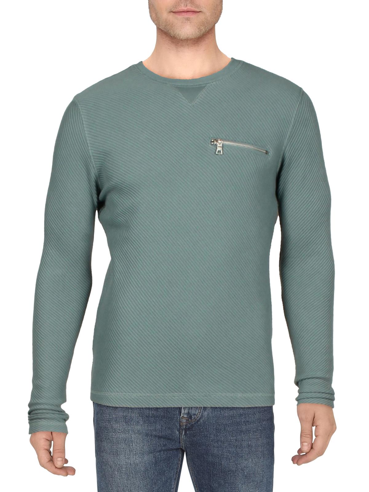 INC International Concepts Mens Ribbed Crewneck Thermal Shirt Goblin blue 2XL