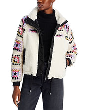 BLANKNYC Women Mixed Media Boxy Fleece Coat Jacket Small White