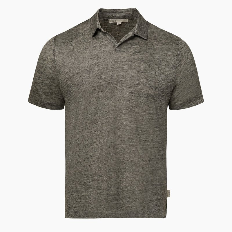 Onia Mens Short Sleeve Polo Shirt XXL Heather Grey