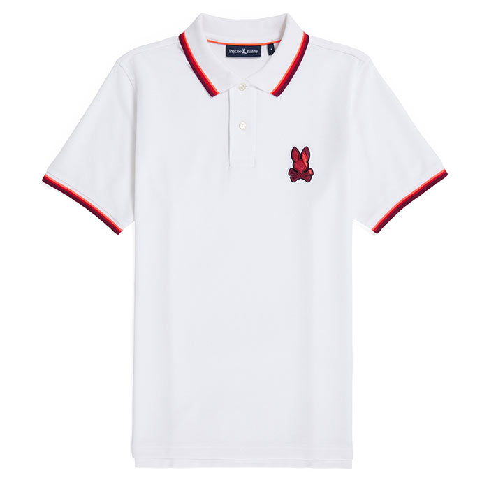 Psycho Bunny Men's Apple Valley Pique Short Sleeve Polo Shirt White Size 7