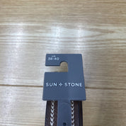 Sun + Stone Men's Faux Leather Belt Brown 38 - 40 Heavy Stitched Casual Large