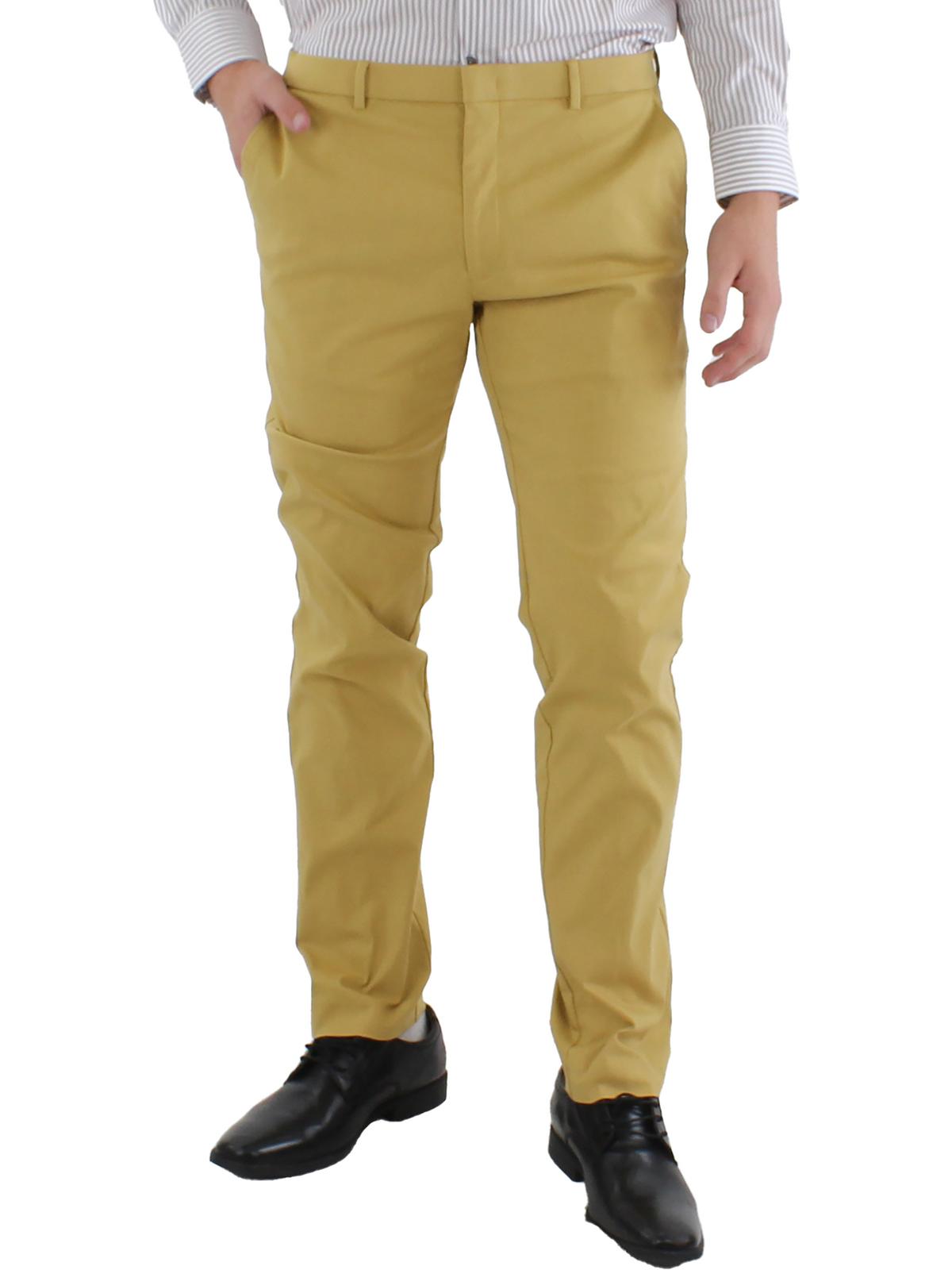 Tommy Hilfiger Mens Modern Fit Flex Stretch Dress Pants 30 x 30 Yellow Mustard