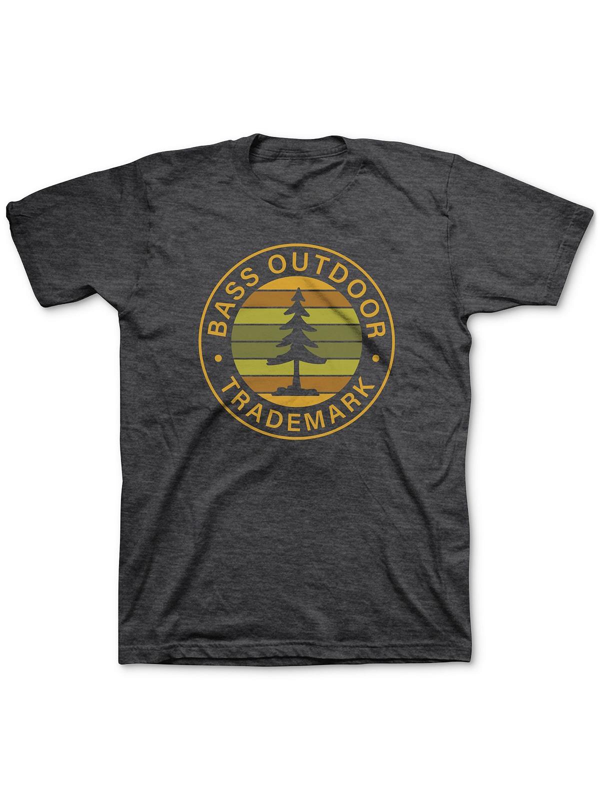 Bass Outdoor Mens Graphic T shirt Xl Dark Gray