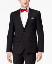 Bar Iii Mens Skinny fit Suit Jacket Blazer 38 S Black Solid Stretch