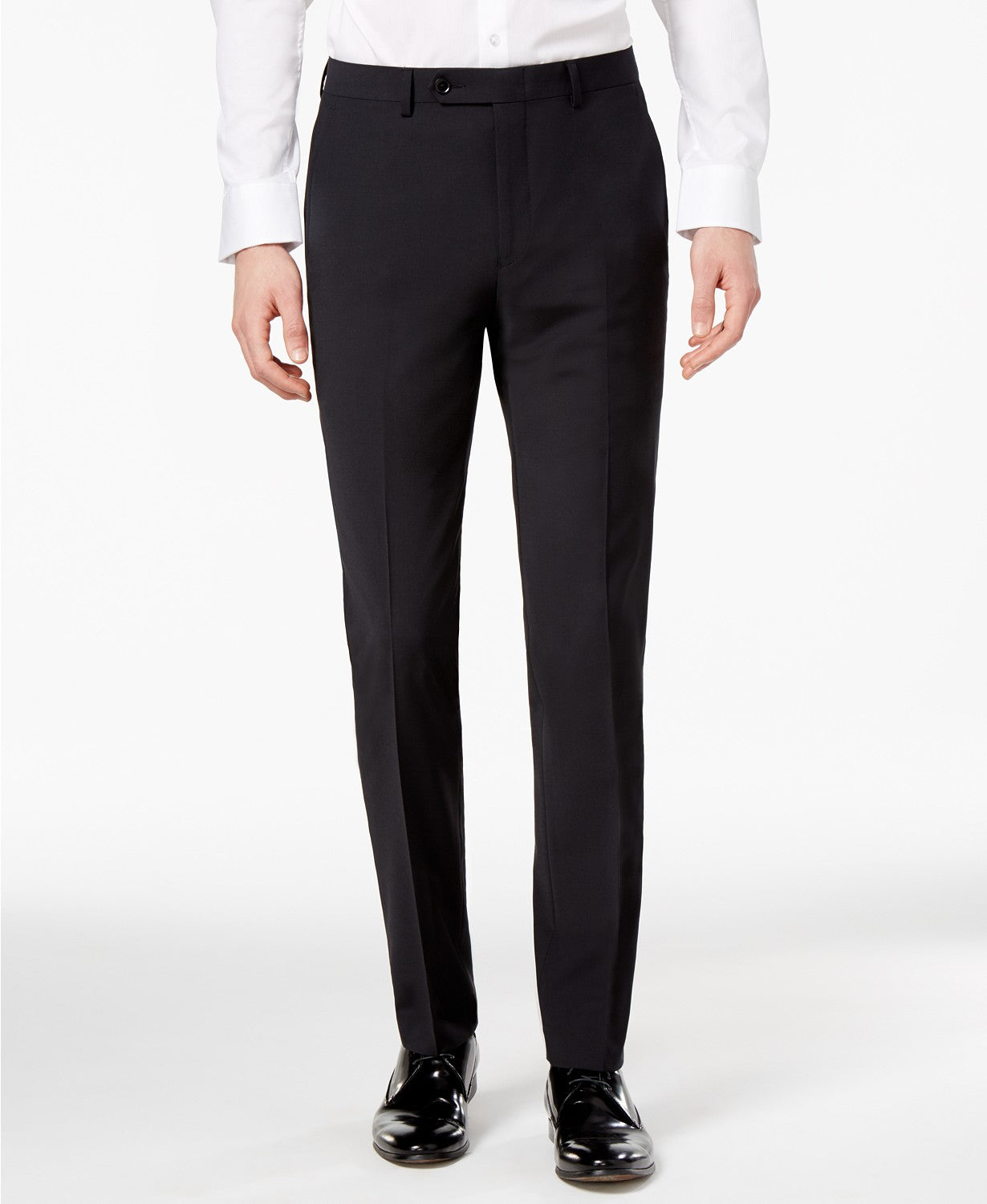 Bar Iii Mens Skinny fit Wool Dress Pants 34 / 32 Black Solid
