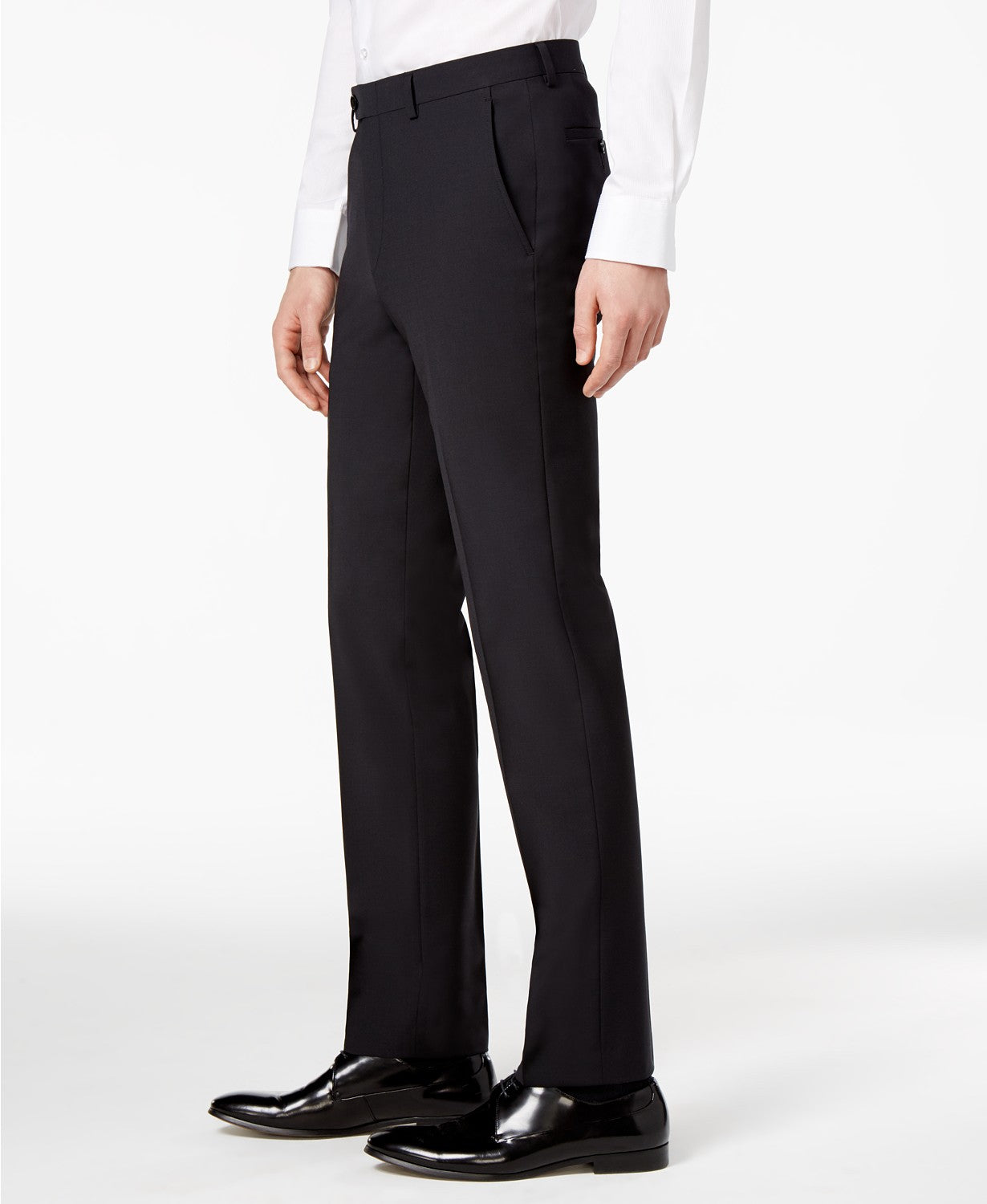 Bar Iii Mens Skinny fit Wool Dress Pants 34 / 32 Black Solid