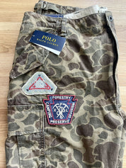 Polo Ralph Lauren Canvas Cargo Pants Camo Patchwork Green 38 x 34