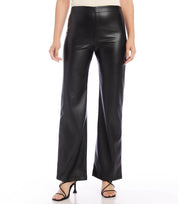 Karen Kane Wide Leg Faux Leather Pull-On Pants in Black Size XS X-Small