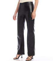 Karen Kane Wide Leg Faux Leather Pull-On Pants in Black Size XS X-Small