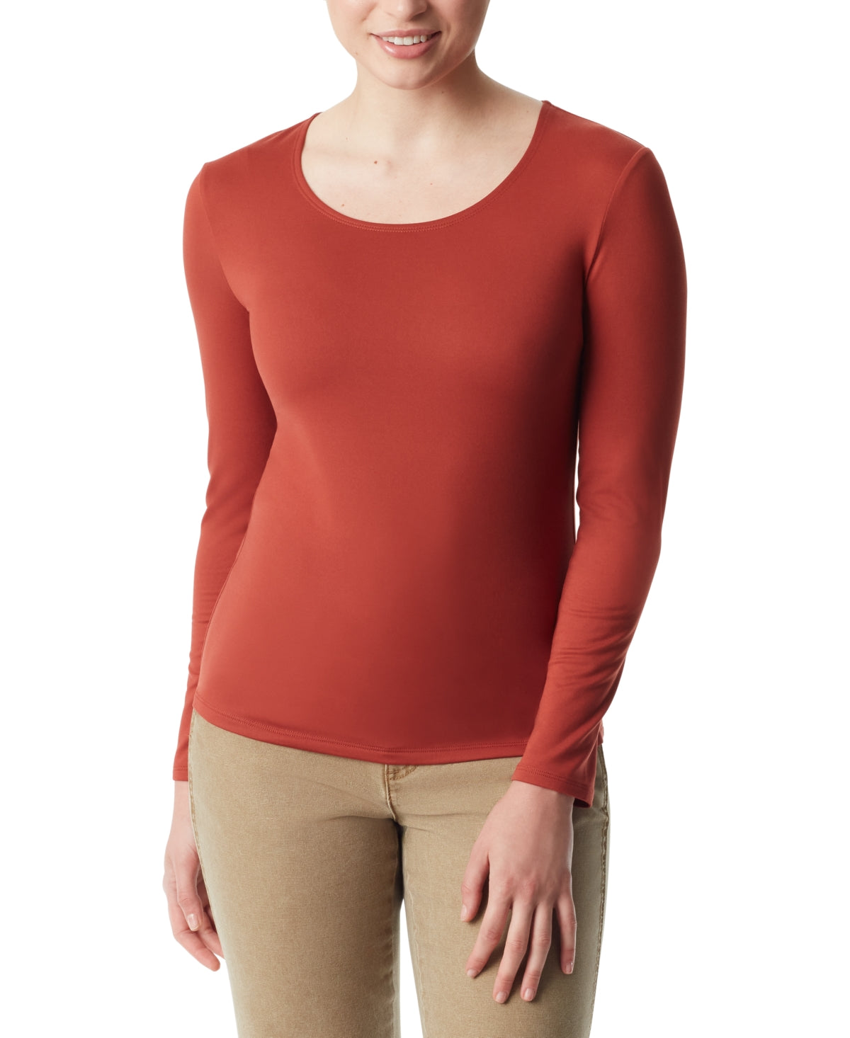 Bass Outdoor Women Regular fit Long Sleeve T-Shirt Shirt XL Brown Solid