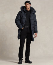Ralph Lauren Men's Big Tall Water Repellent Polo Down Hooded Coat Black 3LT