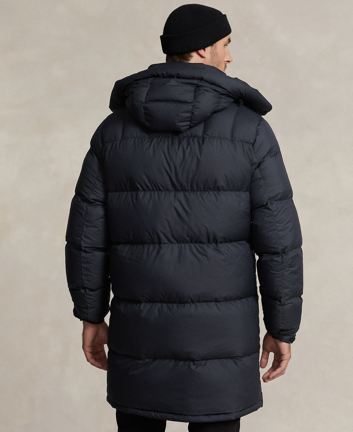 Ralph Lauren Men's Big Tall Water Repellent Polo Down Hooded Coat Black 3LT