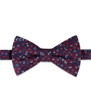 Tommy Hilfiger Mens Botanical Bow Tie Navy Blue Red Necktie