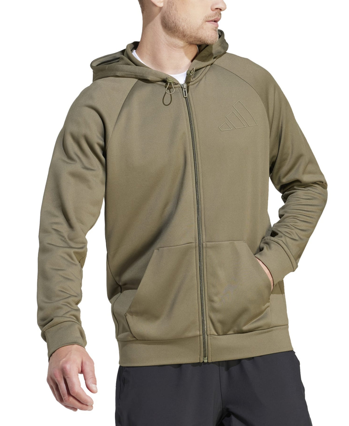 Adidas Mens Regular fit Full Zip Hoodie Sweater XXL Green Moisture Wicking