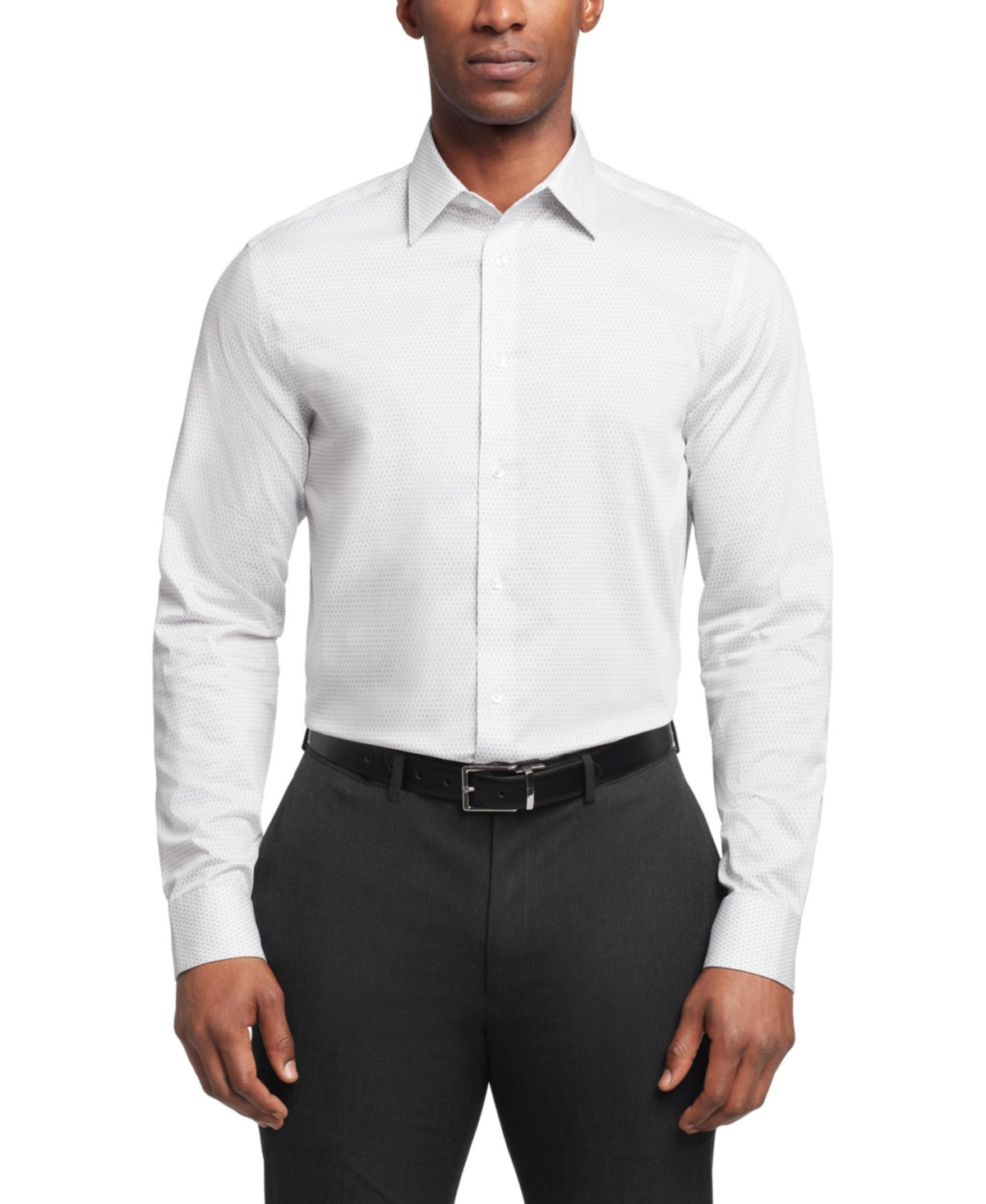 Calvin Klein Mens Regular fit Dress Shirt Large 16.5 in 34-35 Grey