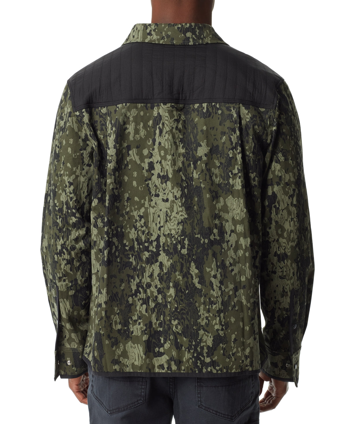 Bass Outdoor Mens Outdoo Worker Standard Fit Green Camo Shirt Jacket Green XL